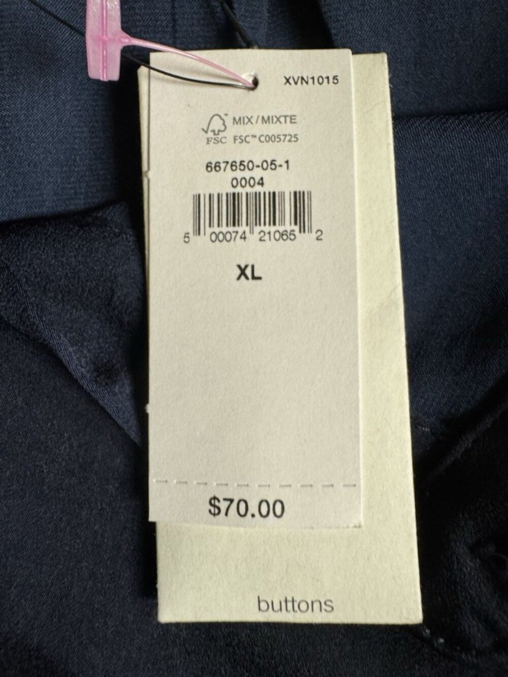 Banana Republic Factory Blue Button Front Long Sleeve Blouse XL NWT - Picture 7 of 7